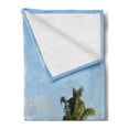 thumbnail image 2 of Cacun Soft Flannel Fleece Throw Blanket, Summer Time Vacation Destination Playa Del Carmen Beach in Mexico, Cozy Plush for Indoor and Outdoor Use, 60" x 80", Pale Sky Blue Multicolor, by Ambesonne, 2 of 5