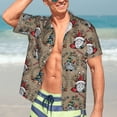 thumbnail image 5 of Lsque Santa Claus cute pattern Hawaiian Shirt for Men, Unisex Summer Beach Casual Short Sleeve Button Down Shirts-Large, 5 of 9