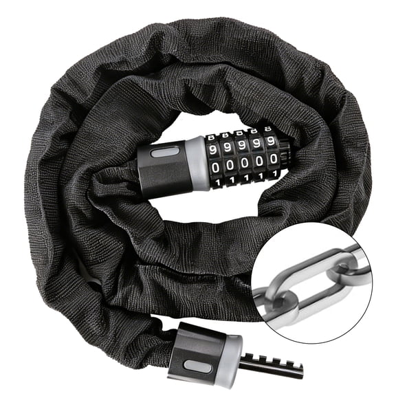 Topsome Bike Lock, 5 Digit Combination Heavy Duty Anti Theft Bike Chain Lock, 4ft Long High Security Bicycle Lock for Bike, Motorcycle, Scooter, Door, Gates, Fences