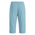 thumbnail image 6 of Hurxie Men's Cotton Linen Capri Pants Baggy Harem Drawstring Yoga Beach Pants with Pockets Sky Blue,L, 6 of 6