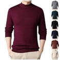 thumbnail image 5 of Men's Mock Neck Pullover Sweater Long Sleeve Slim Fit Solid Color Knit Top, 5 of 5