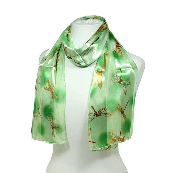 Scarf - Dragonfly Print Scarves - Green/Yellow - SF-SSPO6018GNYL