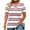 Pink, variant on Plus Size Tops for Women Striped Casual V Neck Short Sleeve Color Block T-Shirts Loose Comfortable Tee (XL, Pink)