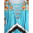 thumbnail image 3 of Camiseta de Talla Grande de Manga Raglán de Cordón Combinado Rosegal  Camisetas tallas grandes, 3 of 5
