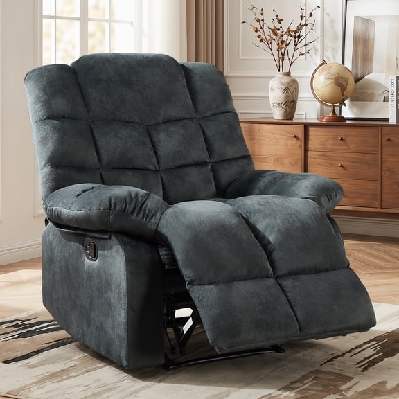 Bonzy Home Massage Recliner Chair with Heat and Vibration Manual Recliners Fabric Sofa Reclining Chair for Living Room, Gray
