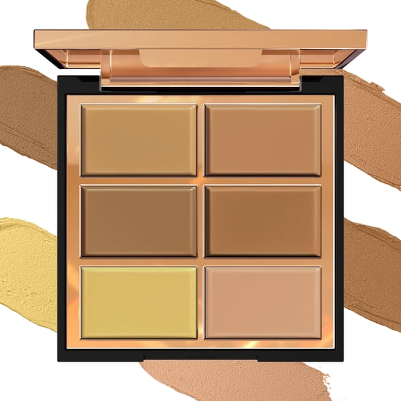 Paleta de correctores correctores de 6 colores FV Professional - Fórmula en crema de total para ojeras, enrojecimiento y cicatrices de acné | Maquillaje resistente al agua, mezclable y duradero (02