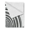 thumbnail image 2 of Spires Soft Flannel Fleece Blanket, Digital Spinning Hypnotic Design Focus Vortex Circle Cosmos Concept Computer Print, Cozy Plush for Indoor and Outdoor Use, 70" x 90", Black Grey, by Ambesonne, 2 of 5