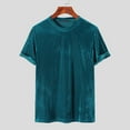 thumbnail image 3 of INCERUN Men's Summer Casual Short Sleeve Pleuche Crew Neck Tee Tops T-shirts, 3 of 11