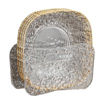 Nkmbld 4Pcs Reusable Lightweight Dessert Plates Front Desk Snack Tray for Party Dinner Plates Dishwasher Plastic Plates for Fruits, Snack, Pasta, Cake, Dessert, Multicolor