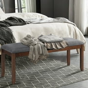 Topbuy Bench Seat Upholstered Dining Bench with Wood Legs for Bedroom/Living Room/Entryway