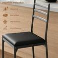 thumbnail image 4 of Garvee Set of 2 Faux Leather Bar Stools with Backrest, 4" Thick Cushion, Upholstered Counter Height Bar Chairs with Footrest, Modern Bar Stools for Kitchen Island & Home Bar, Black, 4 of 7