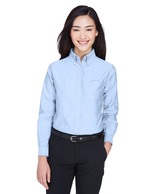 MGWDT Womens Button Down Shirts Long Sleeve Classic-Fit Oxford Blouses White,Black,Blue 