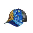 thumbnail image 7 of Zufioo Whimsical Sunflowers Night Sky Print Mesh Baseball Cap, Adjustable Sport Travel Hat Accessory for Men and Women, 7 of 7