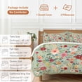 thumbnail image 6 of 3 Piece Sage Green Floral Duvet Cover Set Full Size, Microfiber Comforter/Quilt Cover with Corner Ties and 2 Pillowcases, Spring Flowers Leaves Farmhouse All Season Soft Bedding with Zipper Closure, 6 of 8