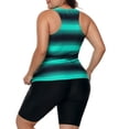 thumbnail image 4 of Women's Plus Size Rash Guard Capris Tankini Athletic Swimwear, 4 of 6