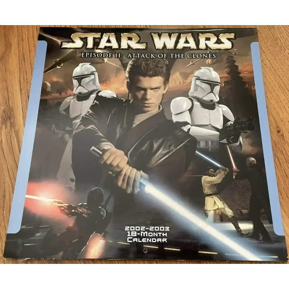 Star Wars Attack of Clones Movie 2002 2003 calendar Hayden Christensen Anakin Skywalker cover