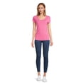 thumbnail image 3 of No Boundaries Scoop Neck Tee with Short Sleeves, 1 or 3-Pack, Women’s, 3 of 5