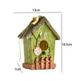 thumbnail image 7 of figatia Hanging Bird House Outdoor Bird Shelter Resin Country Cottage Garden Decor Decorative Birdhouse for Patio Backyard Trees Fence Green, 7 of 7