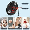 thumbnail image 4 of GoXteam Travel Magnifying Mirror 20X with Lights, Large 6" Diameter Makeup Mirror, Portable Handheld Close Up Magnified Mirror with Stand & Suction Cups, Perfect for Makeup, Shaving, Black, 4 of 7