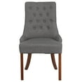 thumbnail image 7 of Merrick Lane Gray Fabric Upholstered Tufted Side Accent Chair with Curved Rear Legs in Mahogany Finish, 7 of 7