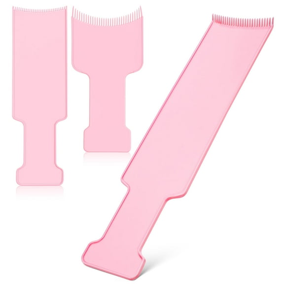 Minkissy 3 Pcs Highlight Comb Hair Highlighting Kit Pink Plastic for Women Hair Professionals