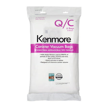 Kenmore 53292 6 Pack Type Q HEPA Vacuum Bags for Canister