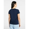 thumbnail image 3 of Time and Tru Women's Slub Crewneck Tee with Short Sleeves, Sizes XS-XXXL, 3 of 5