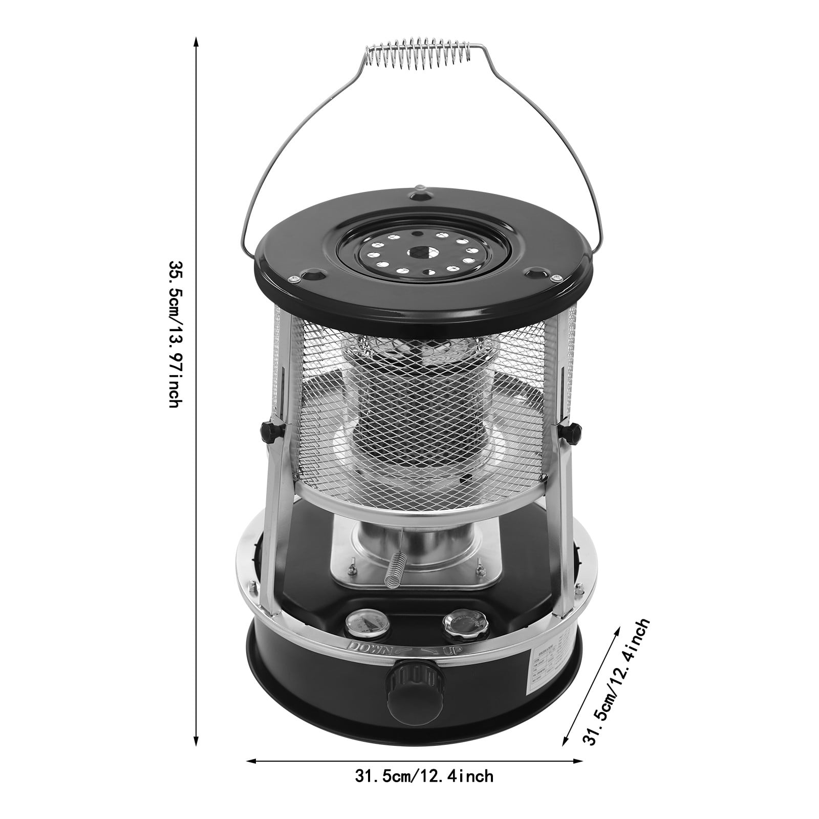 4.6L/1.22 Gal Modern Black Freestanding Outdoor Camping Kerosene Heater Portable Kerosene Stove 2600W