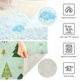 thumbnail image 4 of U-Shaped Toilet Mat Plush Bathroom Rug Mat Non Slip Bathroom Mats Green Christmas Trees and Snowflakes, 4 of 5