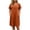 A Orange, variant on Womens Summer Dresses 2026 Women's Fashion Solid Color Loose Round Neck With Pockets Short Sleeve Dress Black Xxl