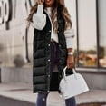 thumbnail image 4 of Erwazi Womens Puffer Vest Winter Hooded Sleeveless Button Long Puffy Jacket Warm Thick Quilted Coats with Pockets, 4 of 8