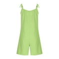 thumbnail image 7 of WMTBSRSW Girls Sleeveless Casual Romper Adjustable Tie-Up Strap Short Jumpsuits Summer Clothes with with Pockets 4-16 Years, 7 of 7