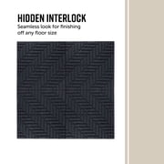 GroundSmart 16 x 16 x 5/8 Gray SmartLoc Herringbone Floor Tile Rubber Patio Paver, 9 Pack