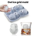 thumbnail image 2 of Silicone Owl Ice Tray Silicone Owl Ice Cube Mold with Funnel Lid 4 Grids for Whiskey Cocktails Drinks Novelty Animal-shaped Ice Cubes Easy Release, 2 of 8