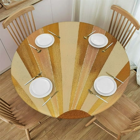 

BCIIG Round Table Cover Stain Resistant Dining Wedding Parties Farmhouse 100% Polyester Fiber 46-50