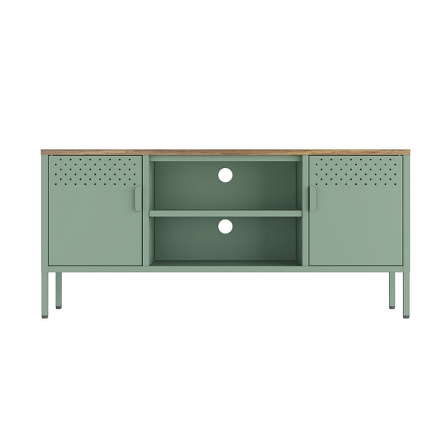 Landen Meuble Télé Moderne 47 avec 6 Tablettes Fixes Vert
