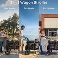 thumbnail image 4 of LINLUX Wagon Stroller for 4 Kids, Stroller Wagon 4 Seats w/Adjustable Handle, Detachable Tray, Green, 4 of 10