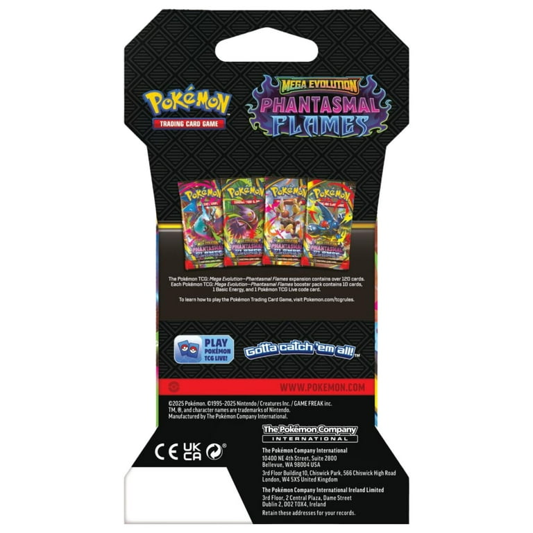 Pokemon ME2 Phantasmal Flames 4 Sleeved Booster Packs One of Each