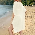 thumbnail image 4 of TMOYZQ Women's Swimwear Cover Ups 3/4 Sleeve Bathing Suit Crochet Swimsuit Coverup Mesh Knit Beach Dresses 2025 Vacation Outfits, 4 of 4