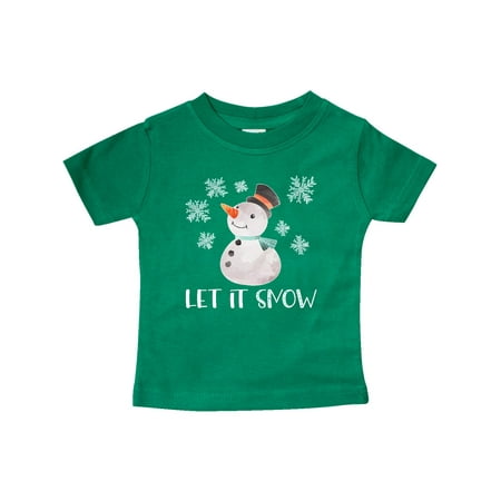 

Inktastic Let It Snow Cute Snowman in Hat and Scarf Gift Baby Boy or Baby Girl T-Shirt