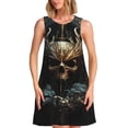 thumbnail image 1 of Balery Vintage Ornate Skull Vestidos de verano para mujer con estampado: vestido holgado sin mangas, vestido playero informal y cómodo para días calurosos., 1 of 7