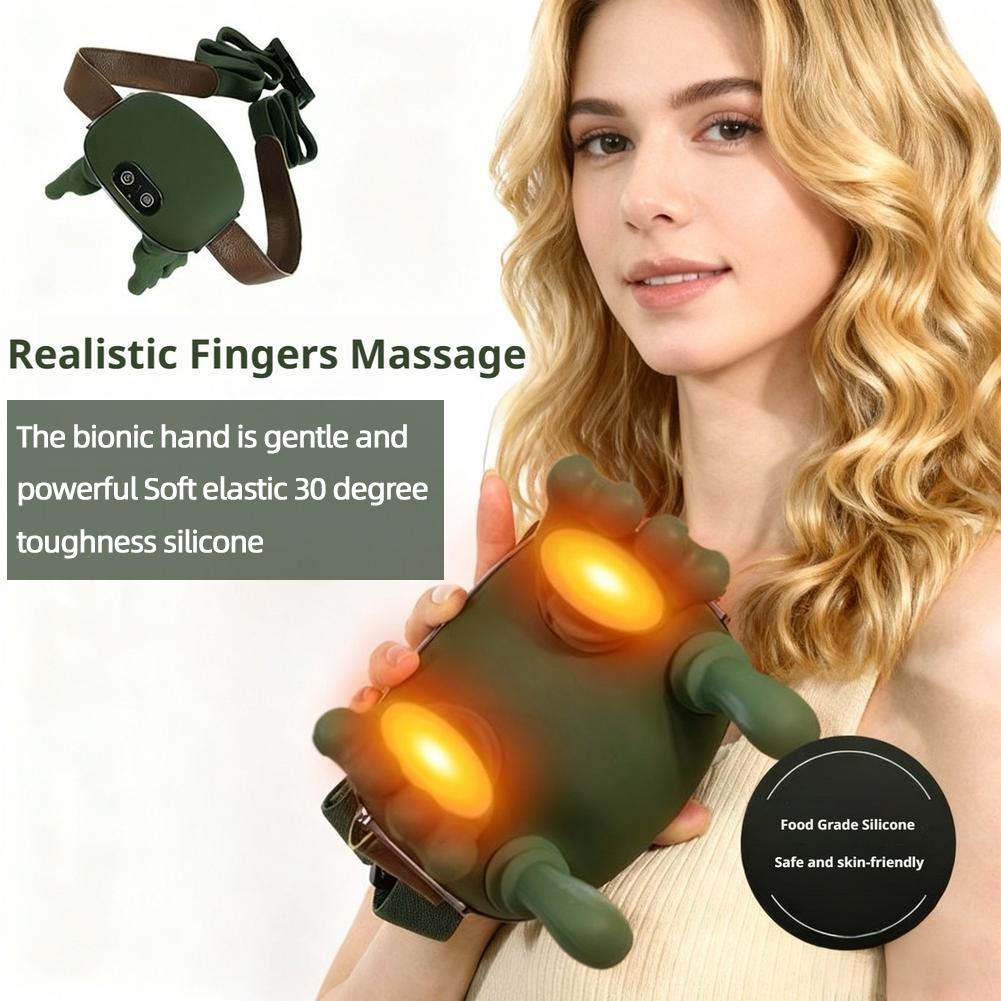 Portable Electric Neck and Back Massager, Bionic Heated Massager with Fingers for Neck Back Shoulder, Electric Shoulder Cervical Massage for Christmas Birthday Gift