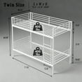 thumbnail image 5 of YIJ2 Bunk Bed Twin Over Twin, Metal Bunk Bed Frame with Built-in Ladder and Safety Guardrail, Space-Saving Bunk Beds for Adults, No Box Spring,White, 5 of 7