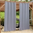 thumbnail image 6 of Sunnydaze Modern 2-Piece Gray Solid Blackout Indoor or Outdoor Curtain Set, 6 of 14