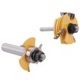 thumbnail image 1 of 2Pcs Fente Coupe 3 Aile Routeur Bit 1/2 & 1/4 Pouce Tige Outil de Travail du Bois Réglable, 1 of 9