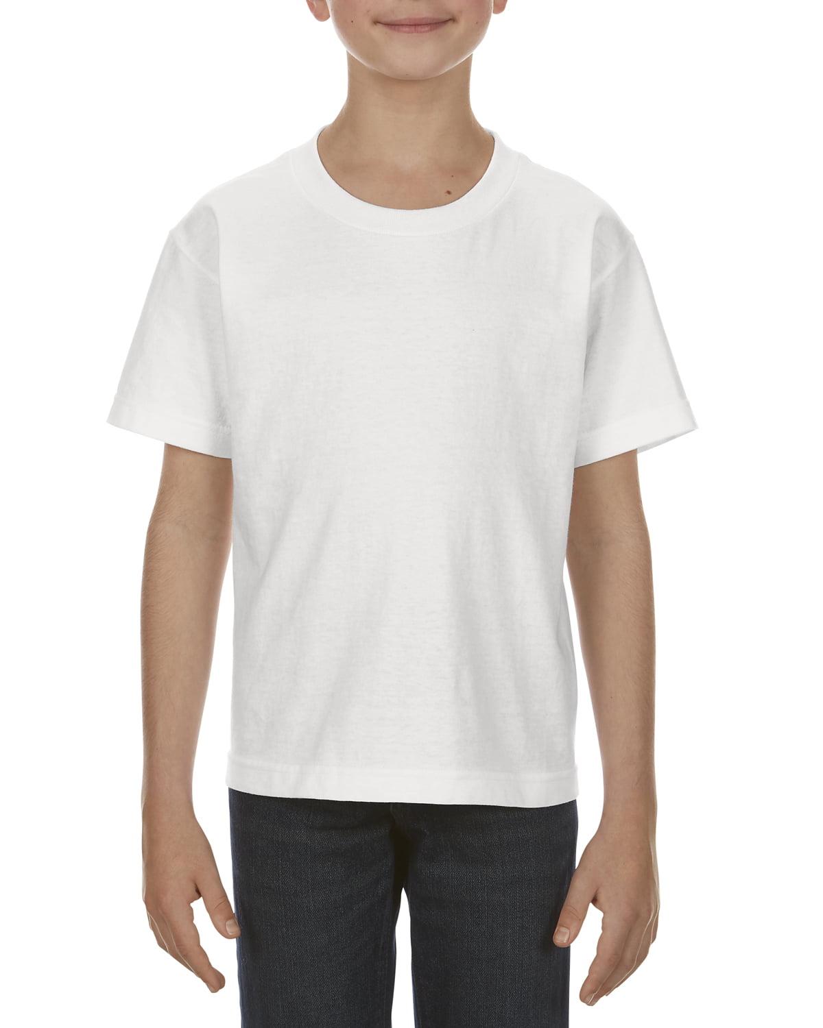 Alstyle - Alstyle AL3381 Youth 6.0 oz., 100% Cotton T-Shirt - White - X ...
