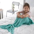 thumbnail image 3 of Manta de cola de sirena de ganchillo para niños, manta de sirena de punto súper suave para niños, manta cálida para sofá cama, sensación de Cachemira para niñas Kuyhfg Bienvenido a Kuyhfg, 3 of 3