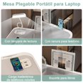 thumbnail image 3 of AZYAAXZM Mesa para Cama Plegable para Laptop con Luz y Caj&oacute;n Escritorio y Carga Inal&aacute;mbrica, Mesa Soporte Port&aacute;til para Computadora Comer Escribir Trabajo, Bandeja de, 3 of 7