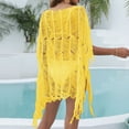thumbnail image 2 of TOWED22 Beach Coverups Hot Summer Mesh Bathing Suit Cover Ups Beach Wear for Woman Womens Swimsuit Cover Up,Yellow, 2 of 5