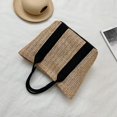 thumbnail image 3 of Bolso Colcomx tejido grande con Asa de mimbre para playa negro, 3 of 6